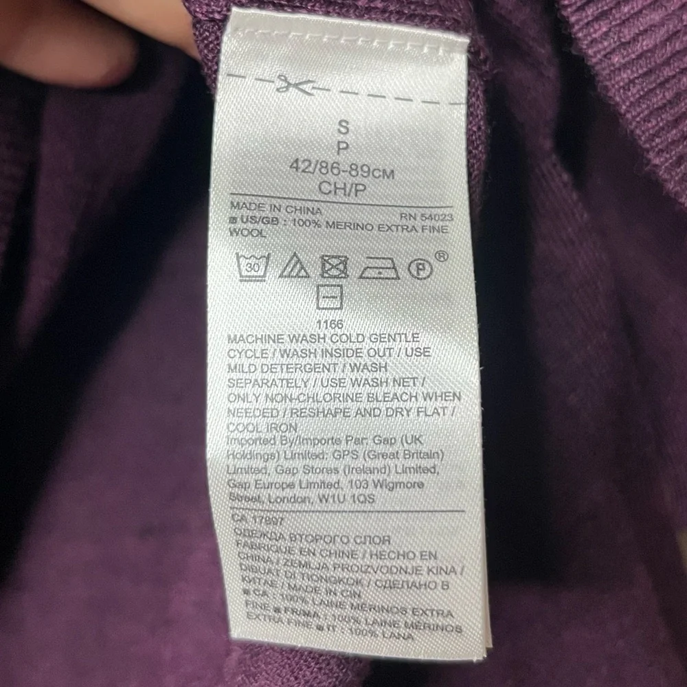 BANANA REPUBLIC Purple Extra Fine Merino Fall Winter Lagenlook Sweater
